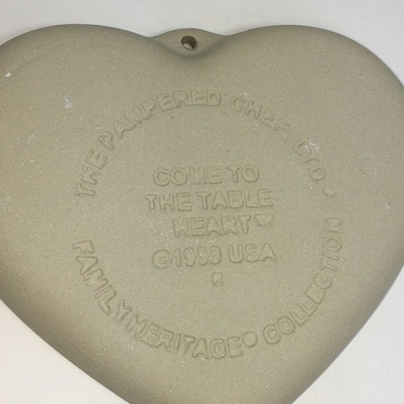 Pampered Chef Clay Cookie Mold Come To The Table Heart Vintage 1999 Baking Cook - Picture 4 of 12